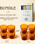 Bundle - Halo Straws and Amber Stackables (Set of 4)