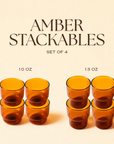 Stackable Colorful Glasses (Amber)