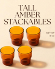Stackable Colorful Glasses (Amber)