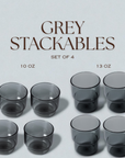 Stackable Colorful Glasses (Grey)
