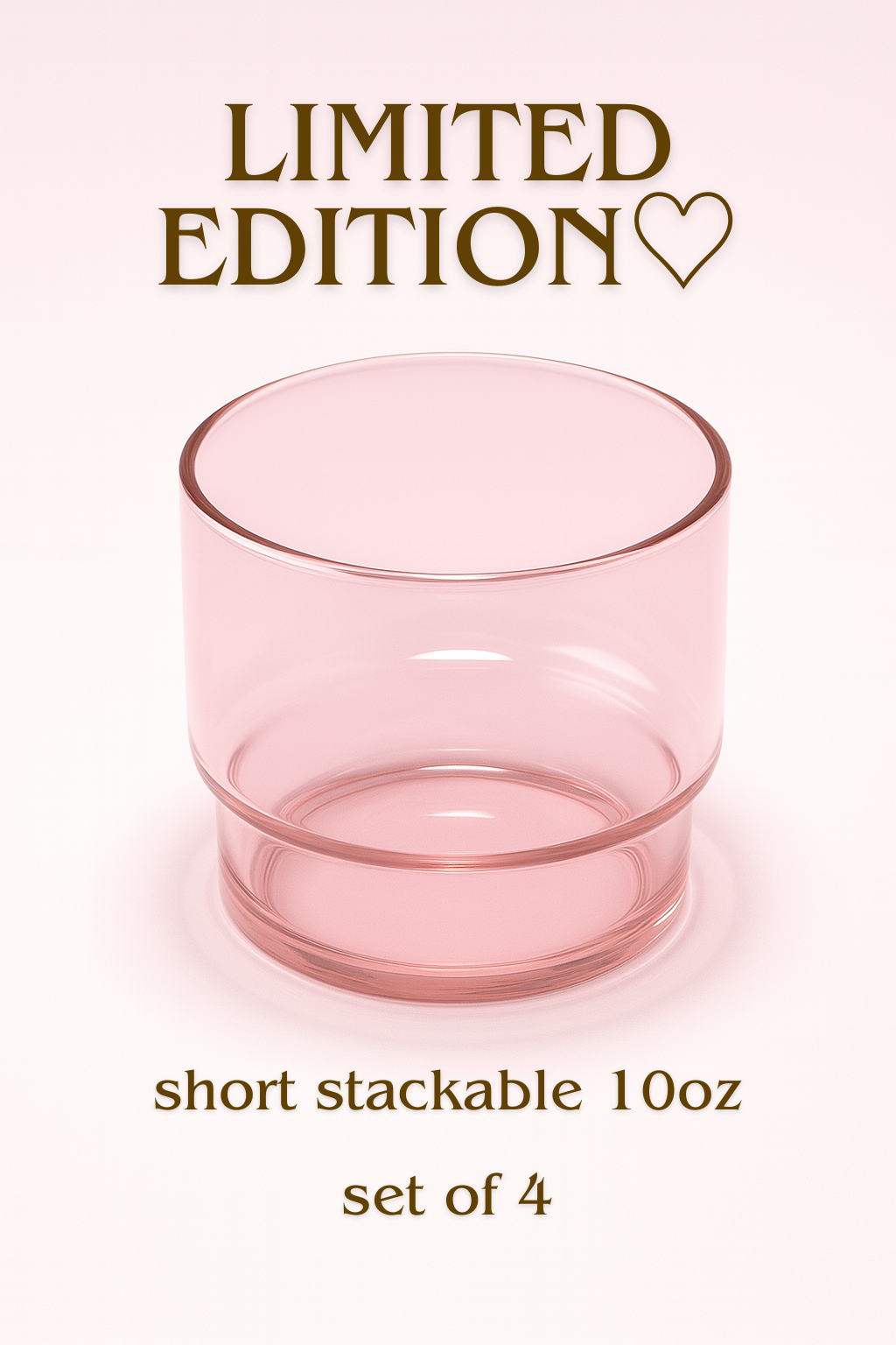 Pink Short Stackable Glass