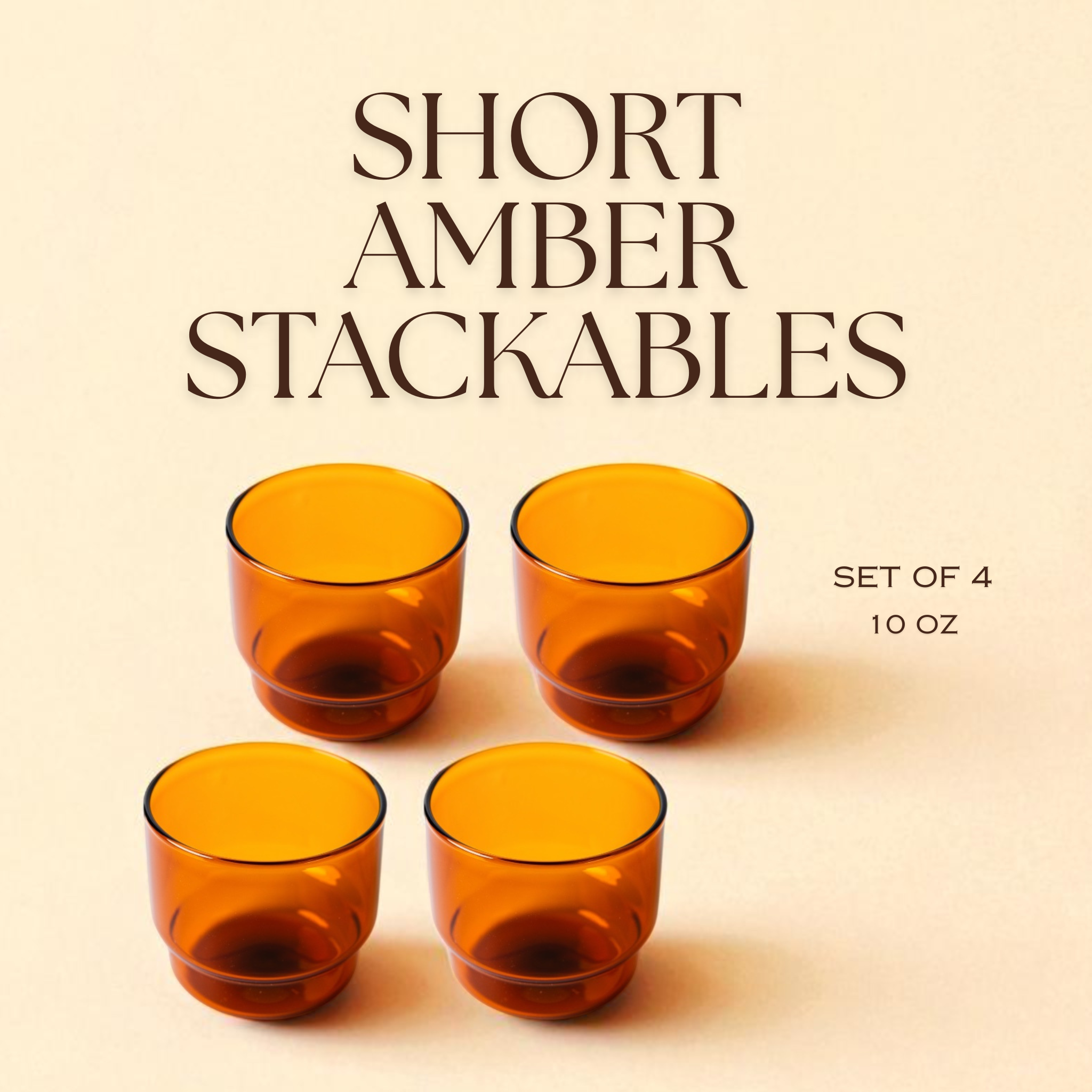 Stackable Colorful Glasses (Amber)