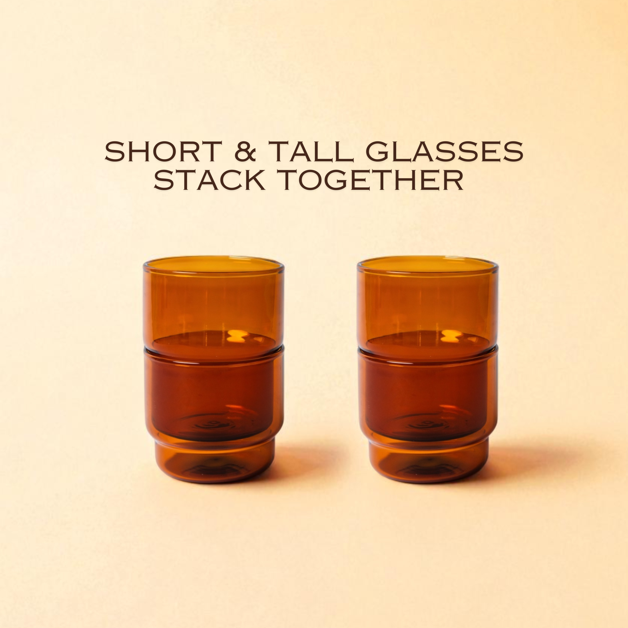 Stackable Colorful Glasses (Amber)