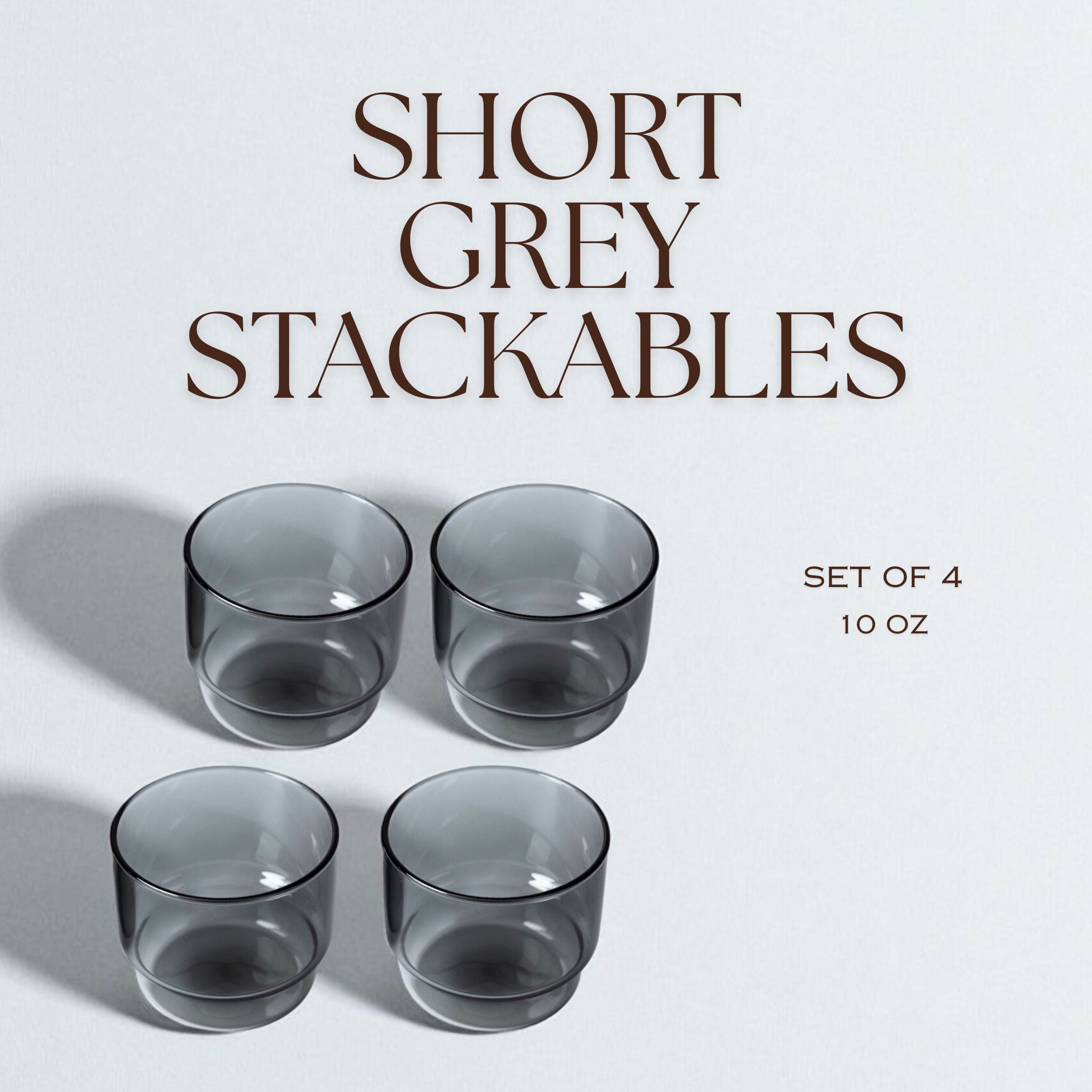 Stackable Colorful Glasses (Grey)