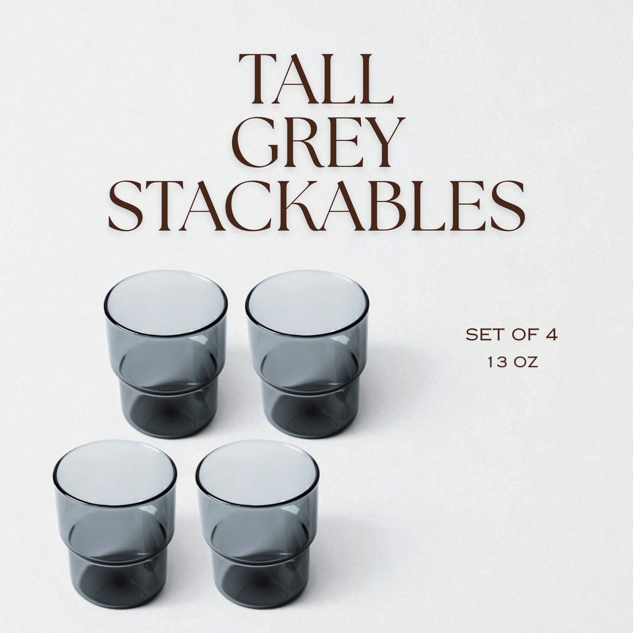 Stackable Colorful Glasses (Grey)