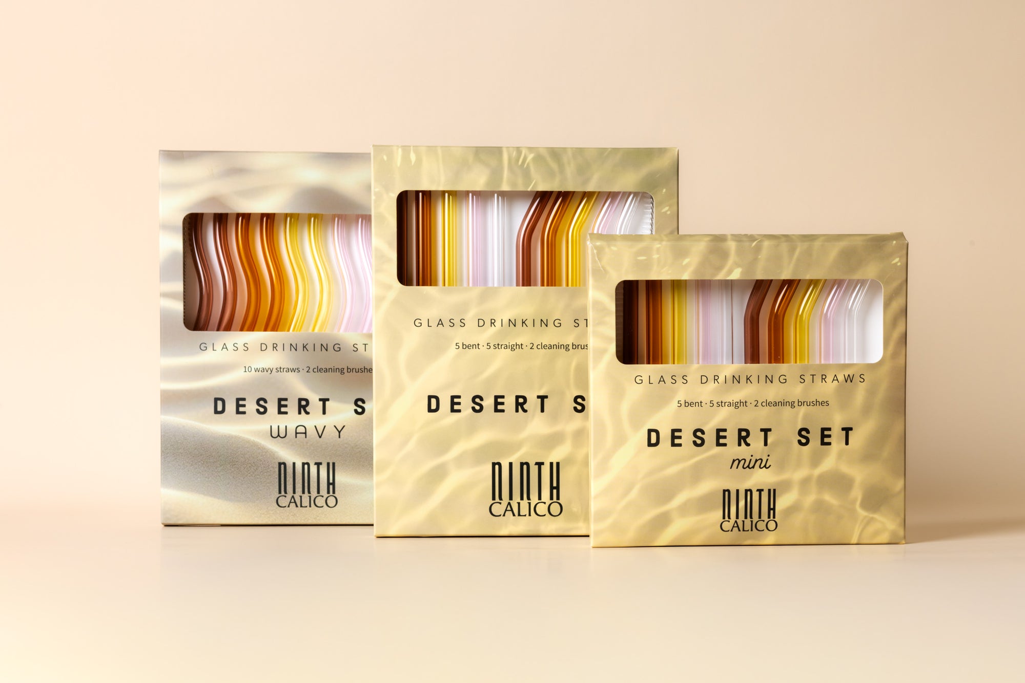 Desert Set in variety packs - Wavy straw set, Classic Straw set, Mini Straw set