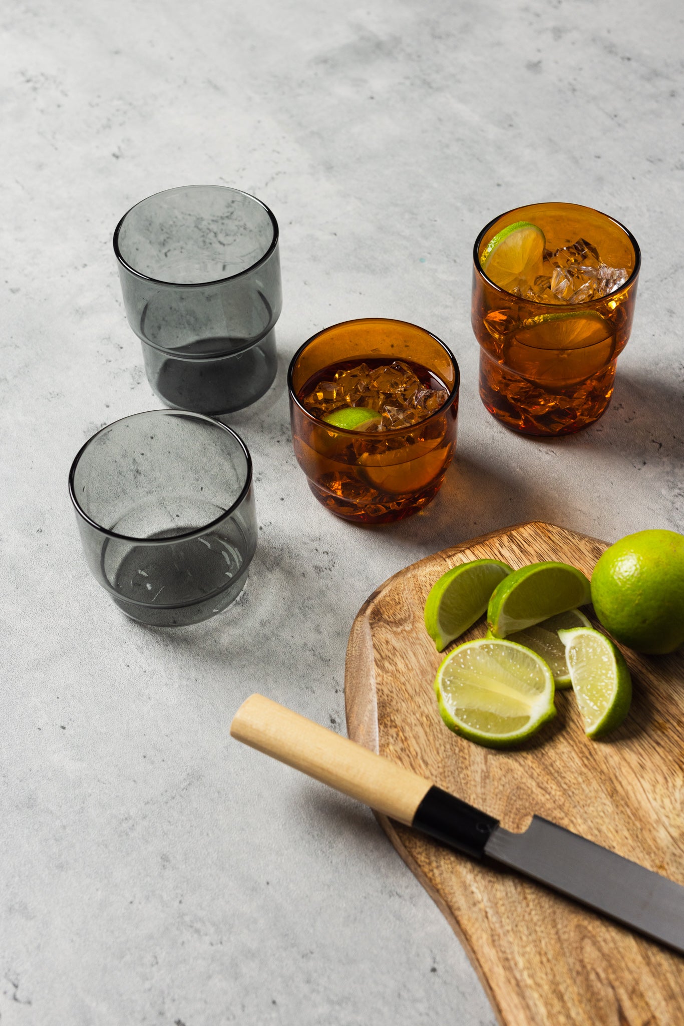 Stackable Colorful Glasses (Amber)