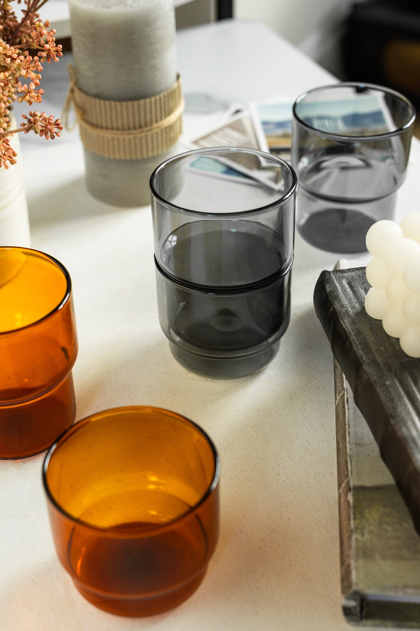 Stackable Colorful Glasses (Amber)