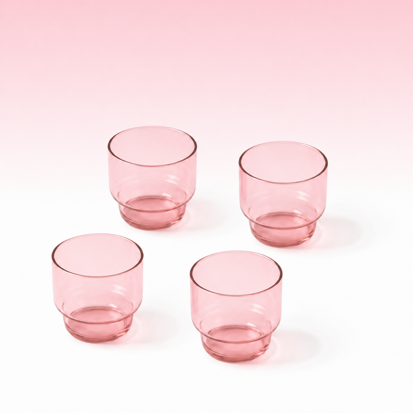 Stackable Colorful Glasses (Pink)