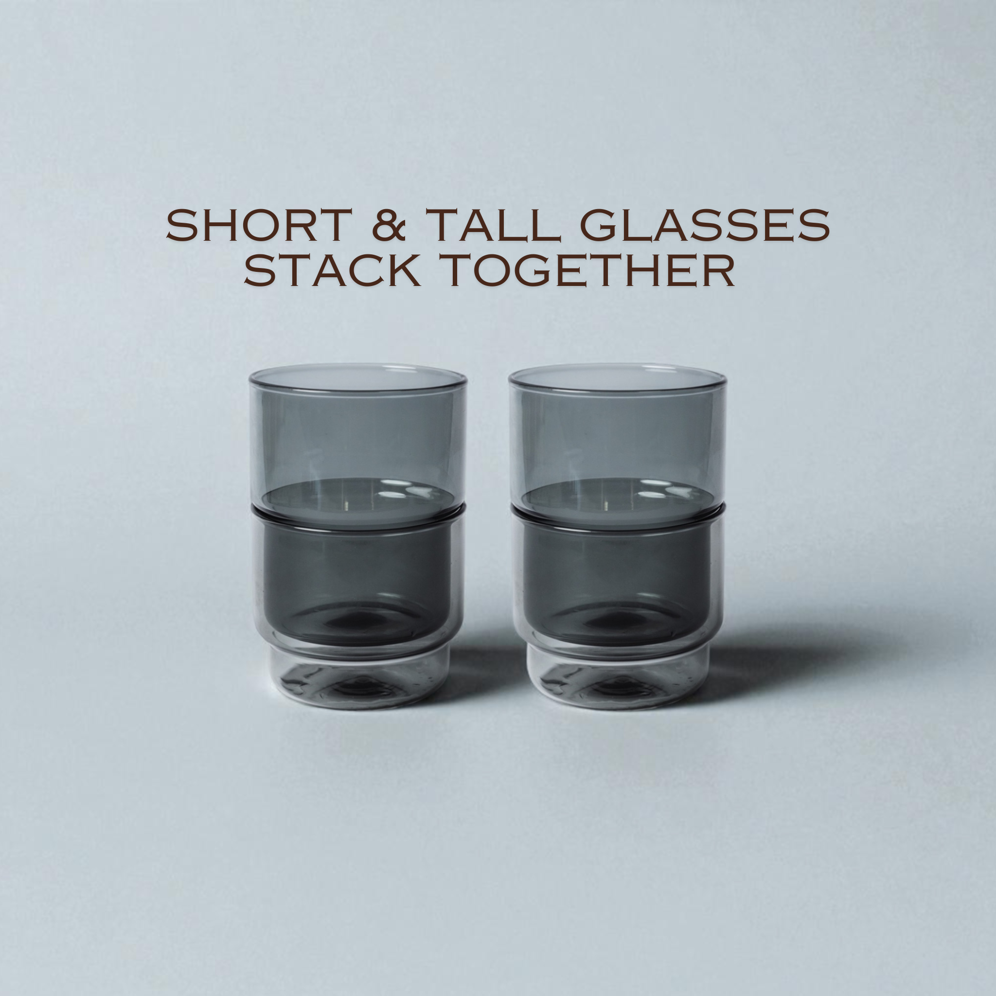 Stackable Colorful Glasses (Grey)